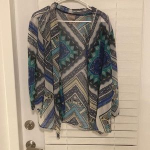 Chico’s Chiffon Open Blouse/Sheer Cardigan